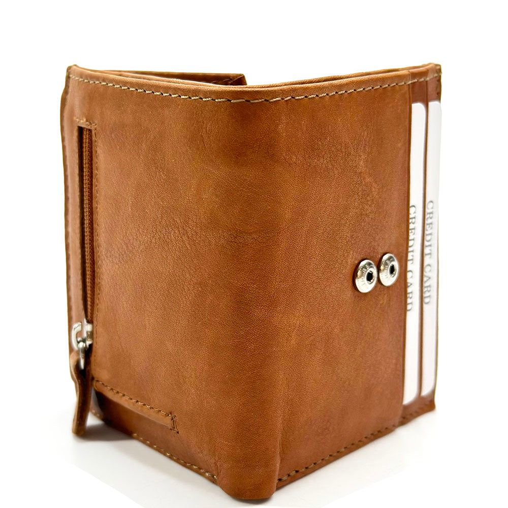 Liora Minimalist RFID Leather Mini Trifold Wallet