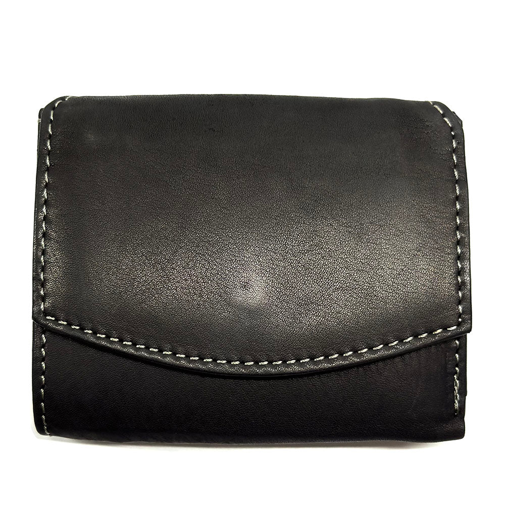 Liora Minimalist RFID Leather Mini Trifold Wallet