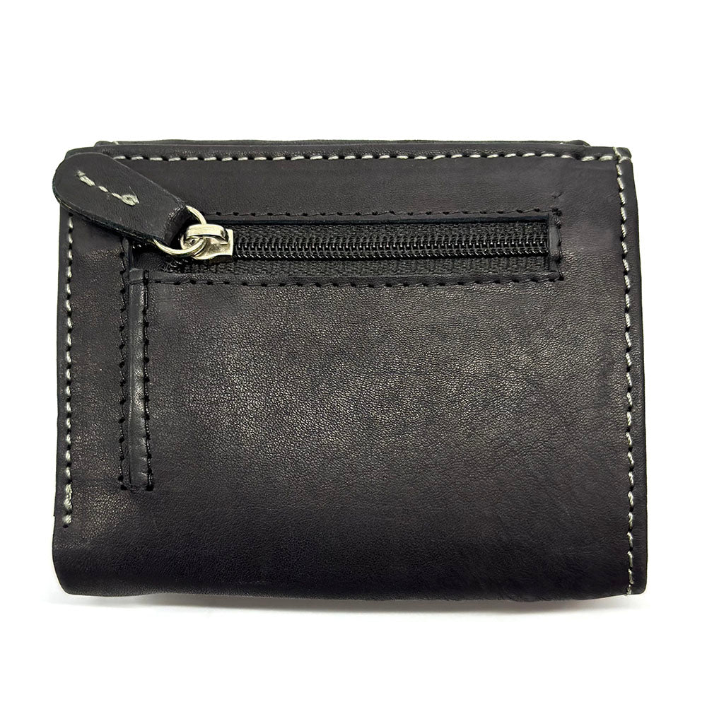Liora Minimalist RFID Leather Mini Trifold Wallet
