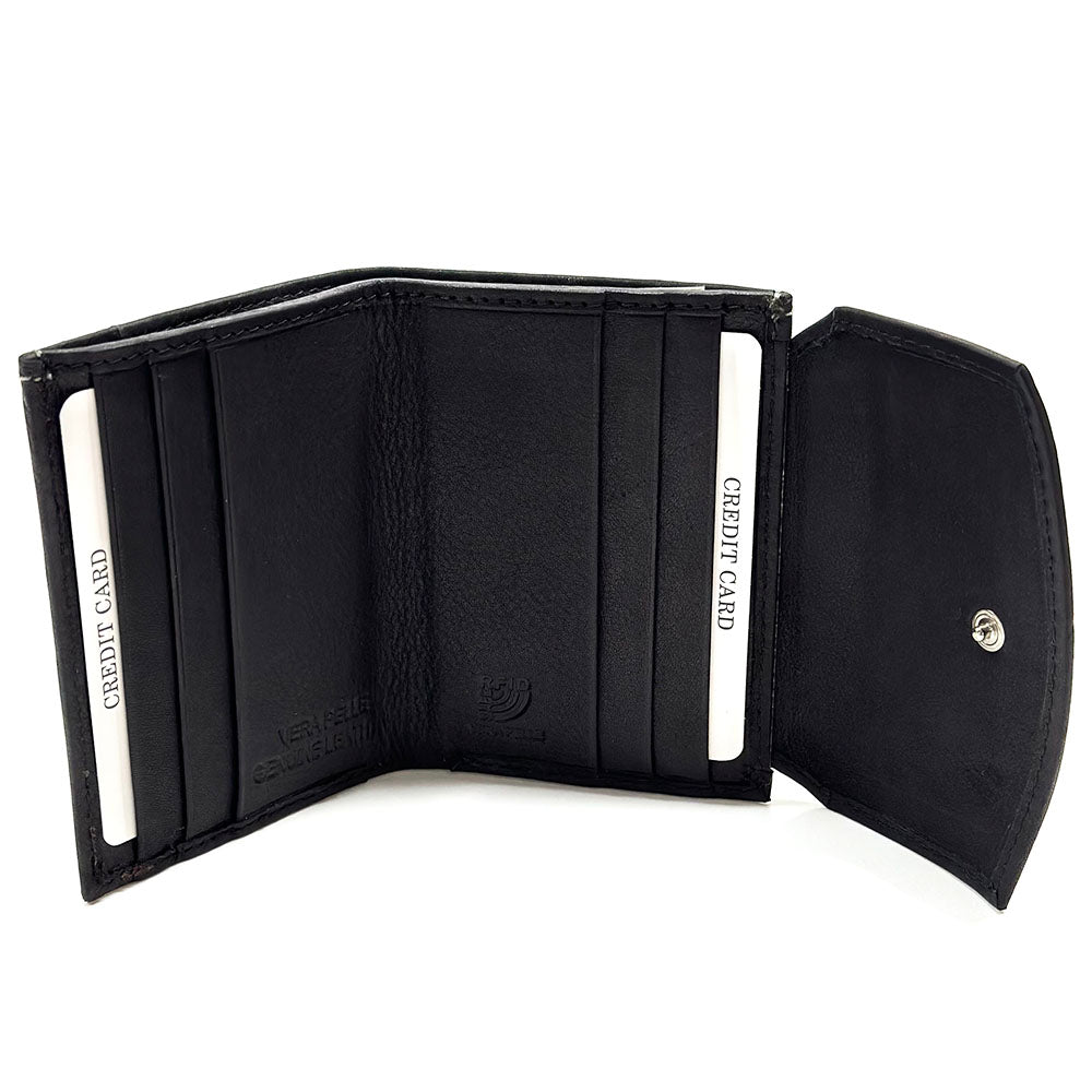 Liora Minimalist RFID Leather Mini Trifold Wallet