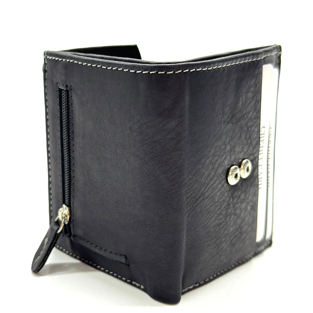 Liora Minimalist RFID Leather Mini Trifold Wallet