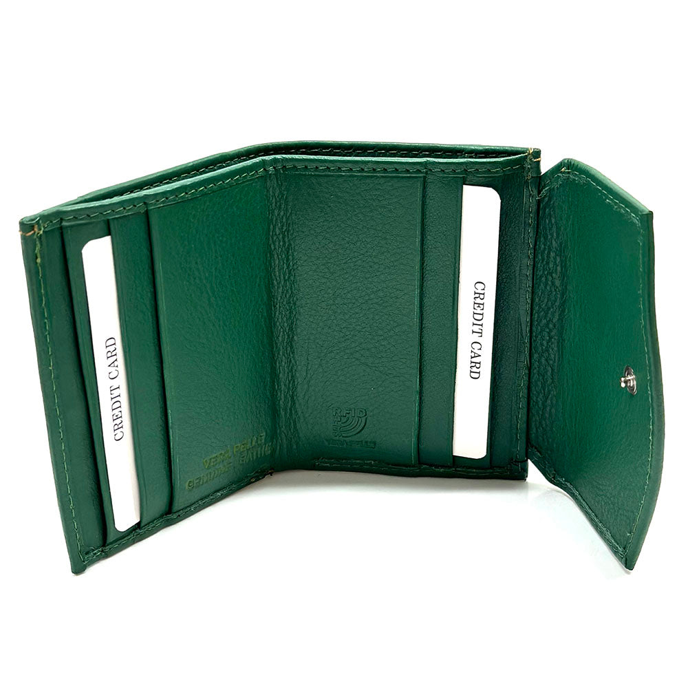 Liora Minimalist RFID Leather Mini Trifold Wallet