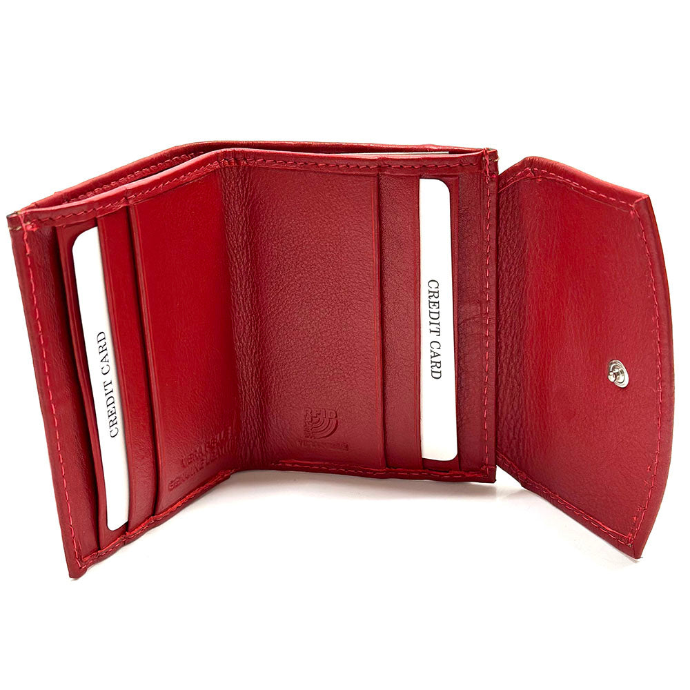 Liora Minimalist RFID Leather Mini Trifold Wallet
