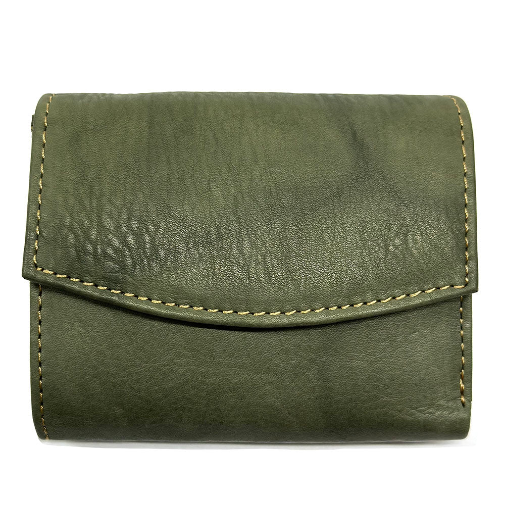 Liora Minimalist RFID Leather Mini Trifold Wallet