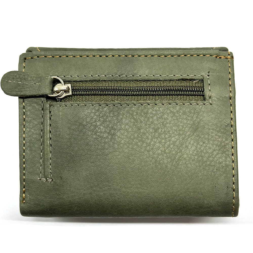 Liora Minimalist RFID Leather Mini Trifold Wallet