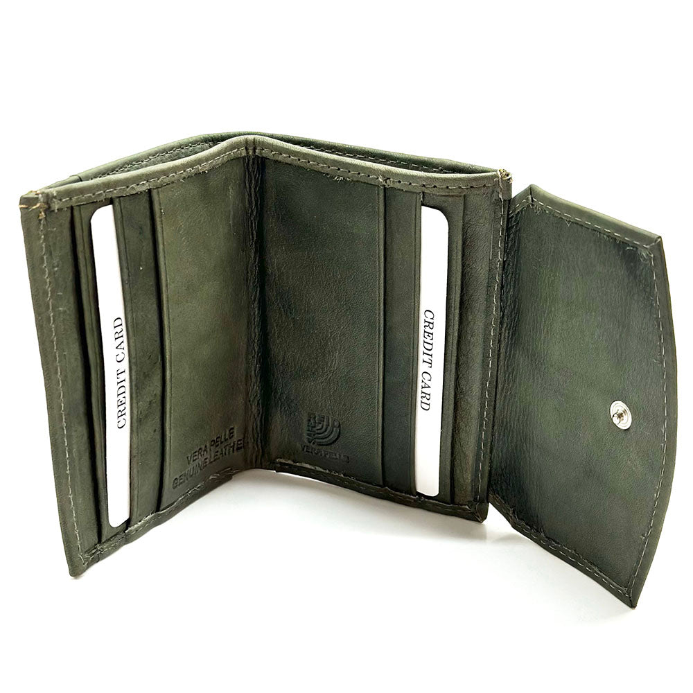 Liora Minimalist RFID Leather Mini Trifold Wallet