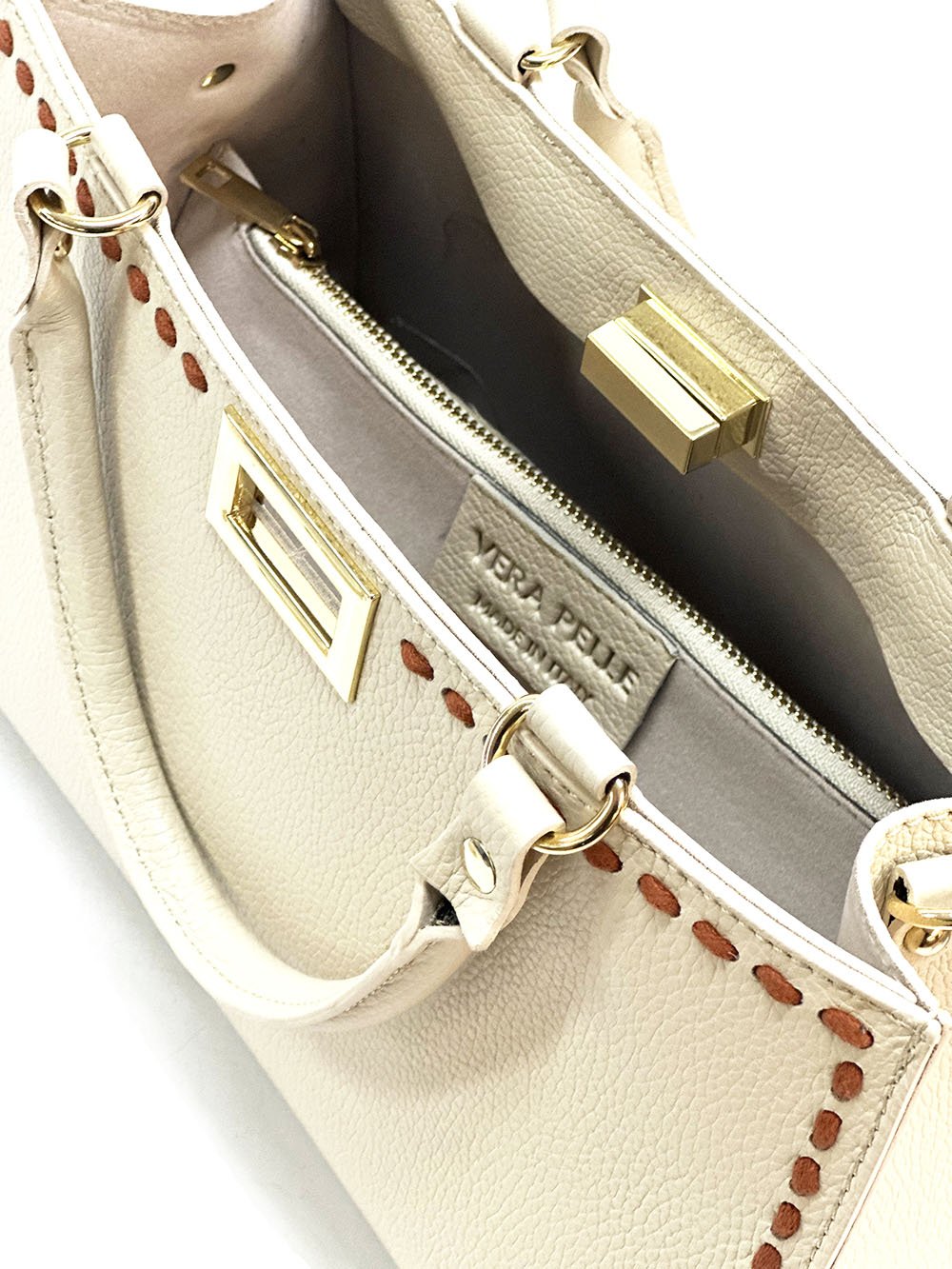 Clizia Leather Handbag: Versatile Elegance - Leather Italiano