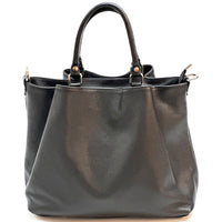 Donata Leather Hobo Bag in black