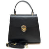 Sofia Leather Handbag - Black front view