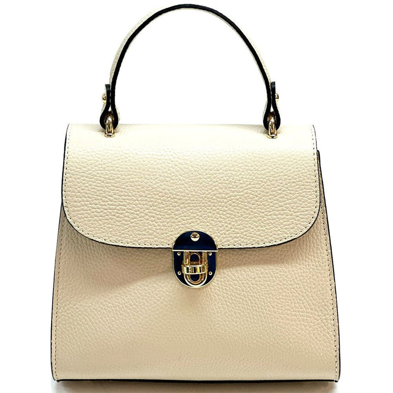 Sofia Leather Handbag - Beige