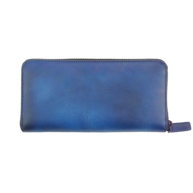 Clemenza Vintage blue leather wallet