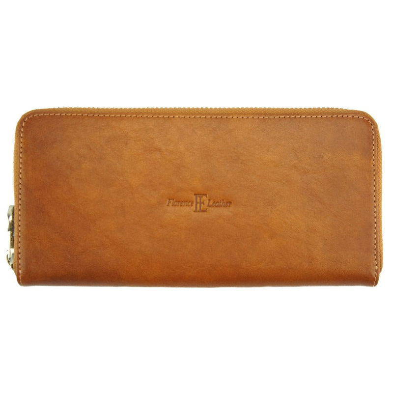 ZIPPY S Tan Wallet in cow leather