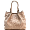 Elsa Italian Suede Tote Bag – Embossed Floral Leather Handbag