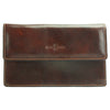 Brown Italian wristlet made with cow leather with florence leather logo