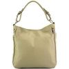 Artemisa Leather Hobo Bag in a Light Taupe color