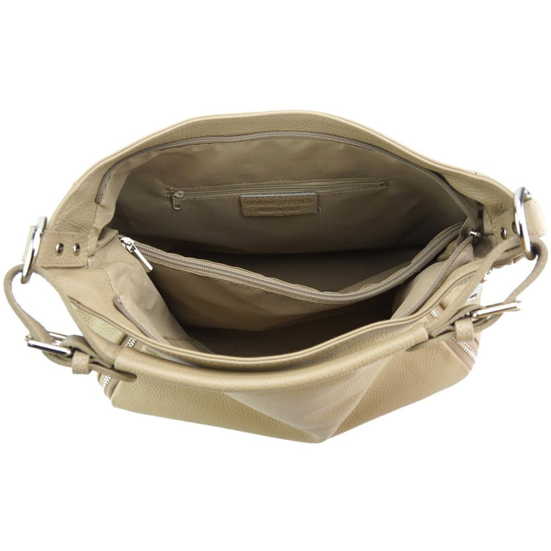 Artemisa leather Hobo bag-3Artemisa Leather Hobo Bag in Light Taupe - interior view