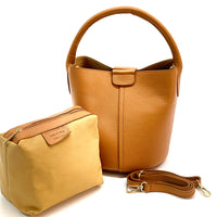 Grazia Italian Leather Bucket Bag – Elegant Everyday Shoulder Bag for Women