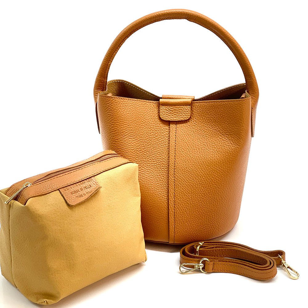 Grazia Italian Leather Bucket Bag – Elegant Everyday Shoulder Bag for Women