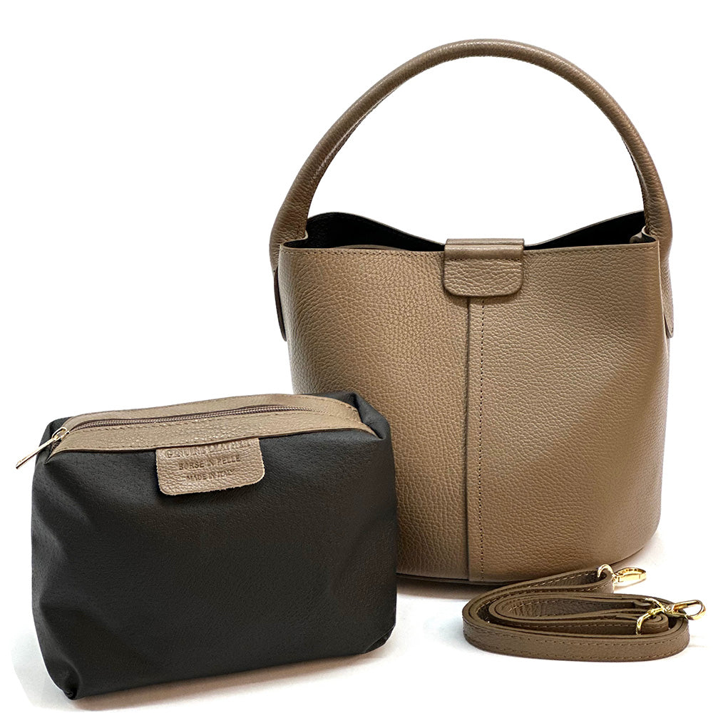 Grazia Italian Leather Bucket Bag – Elegant Everyday Shoulder Bag for Women