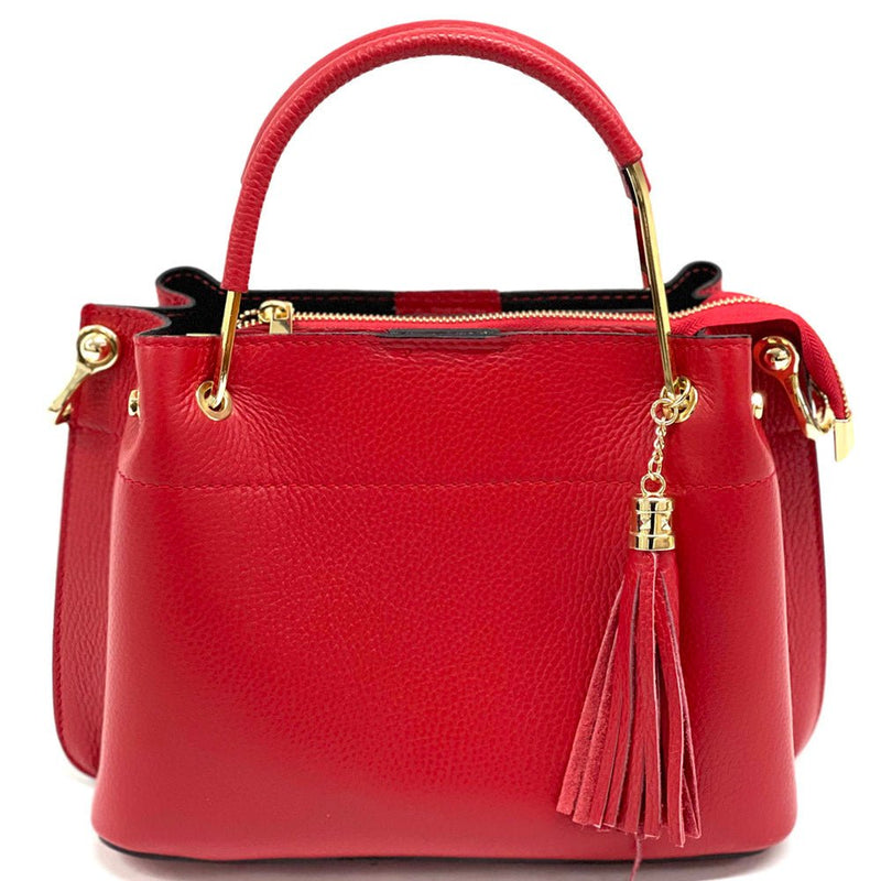 Lorena Red Leather Handbag