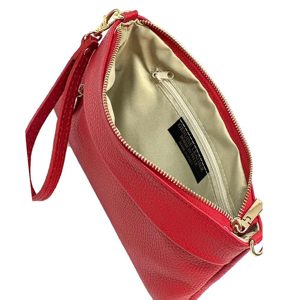 Fiorina Italian Leather Clutch Bag – Elegant Pochette for Day & Evening