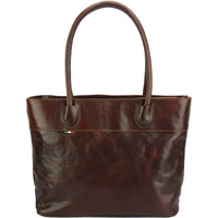 Tote V bag in leather-20