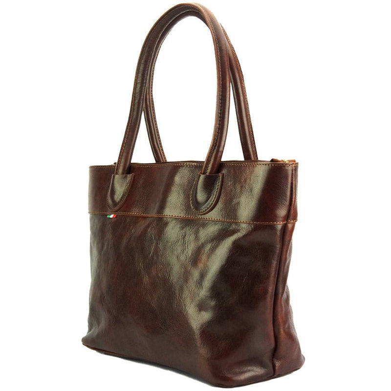 Tote V bag in leather-6