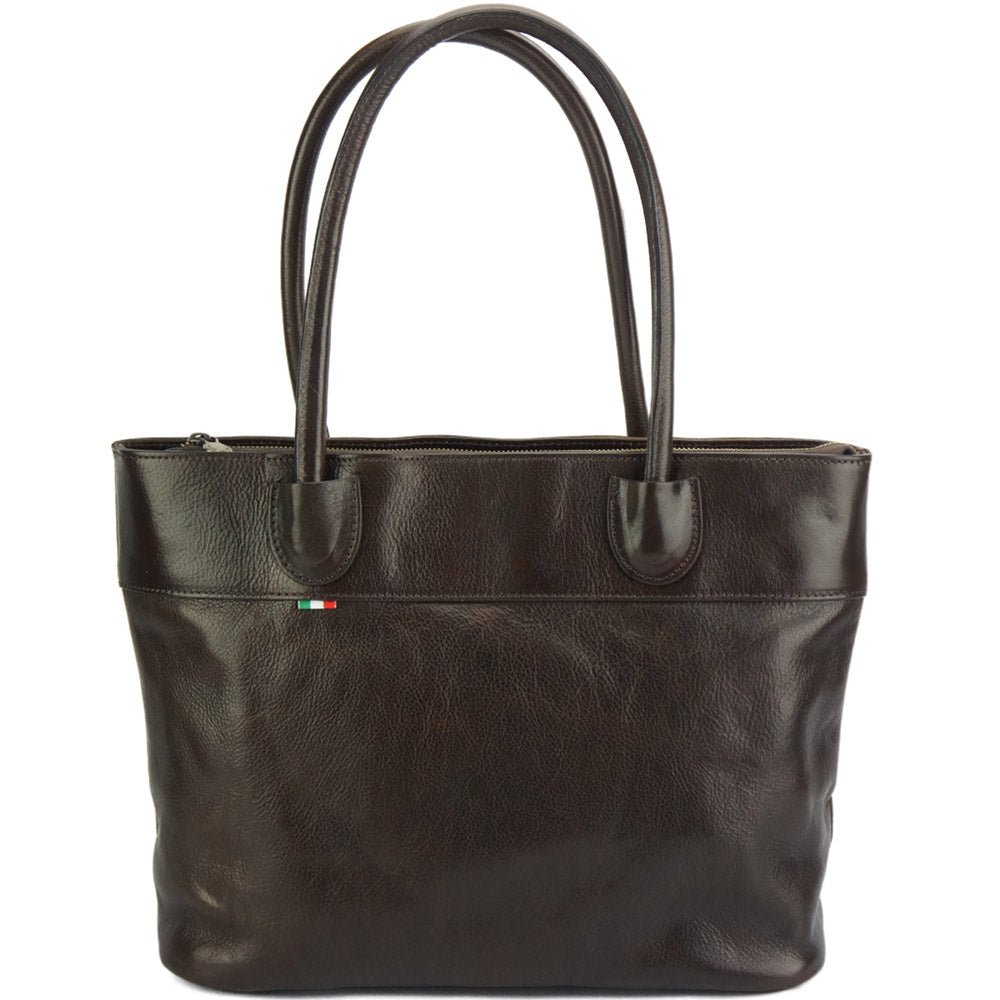 Tote V bag in leather-23