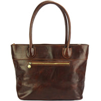 Tote V bag in leather-7