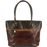 Tote V bag in leather-10