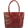 Tote V bag in leather-18