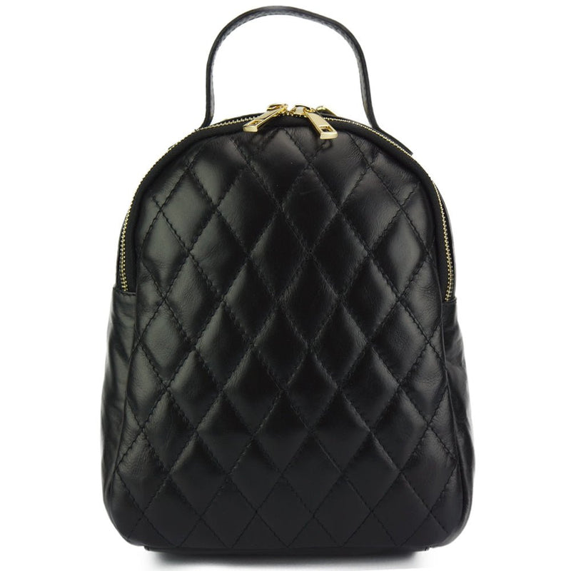 black leather knapsack from Leather Italiano