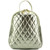 silver leather knapsack