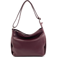 Artemisa leather Hobo bag in a bordeaux color