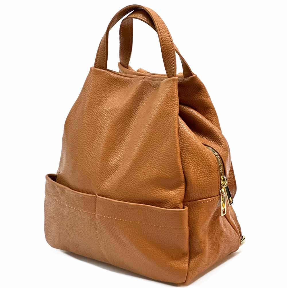 Elva Italian Pebbled Leather Backpack – Women’s Elegant Everyday Bag (Handmade in Florence)