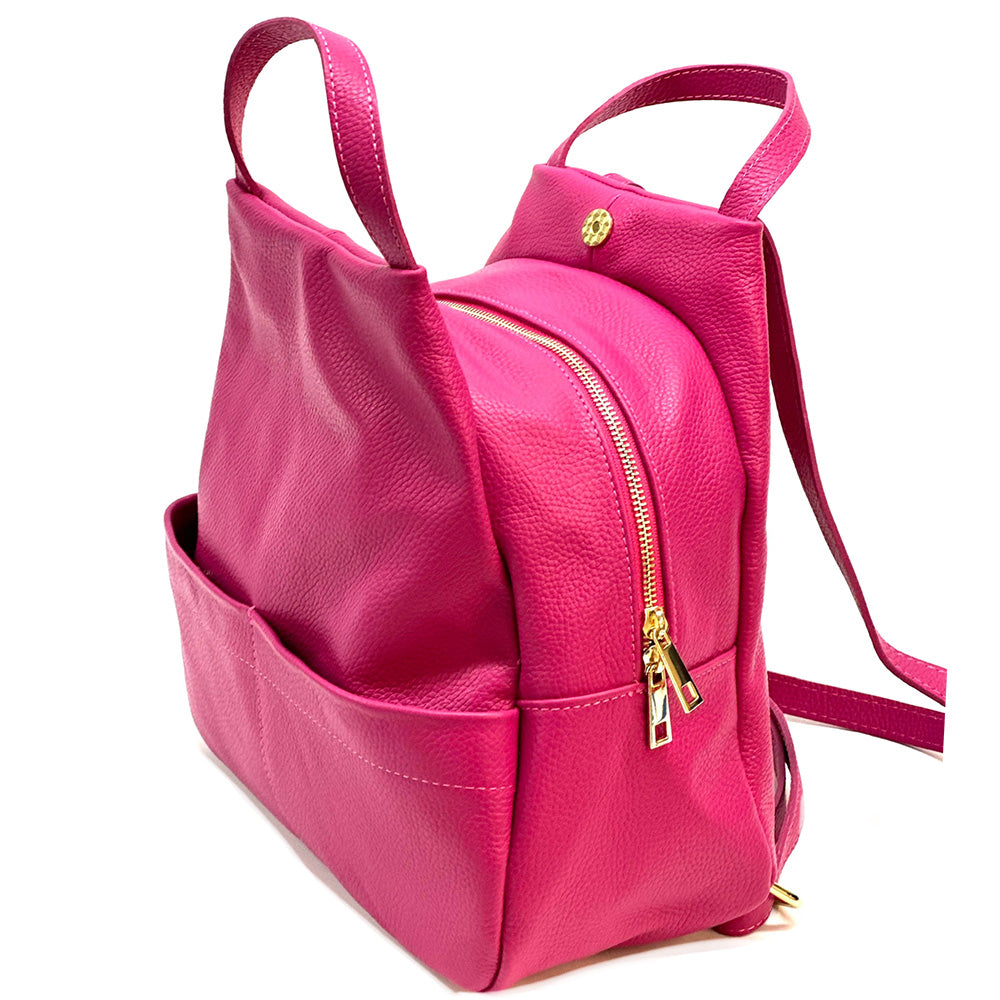 Elva Italian Pebbled Leather Backpack – Women’s Elegant Everyday Bag (Handmade in Florence)