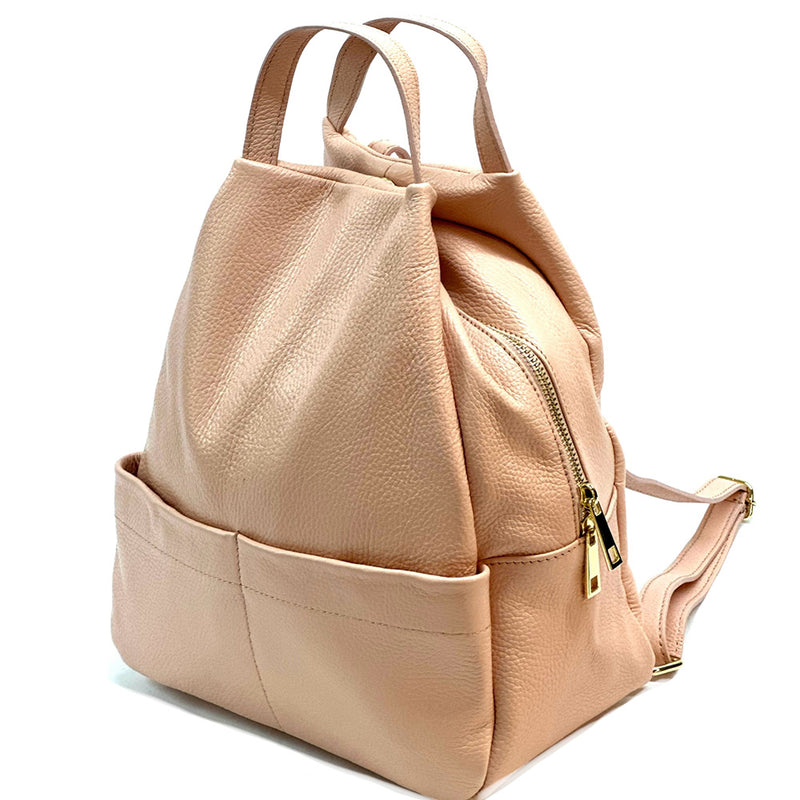 Elva Italian Pebbled Leather Backpack – Women’s Elegant Everyday Bag (Handmade in Florence)