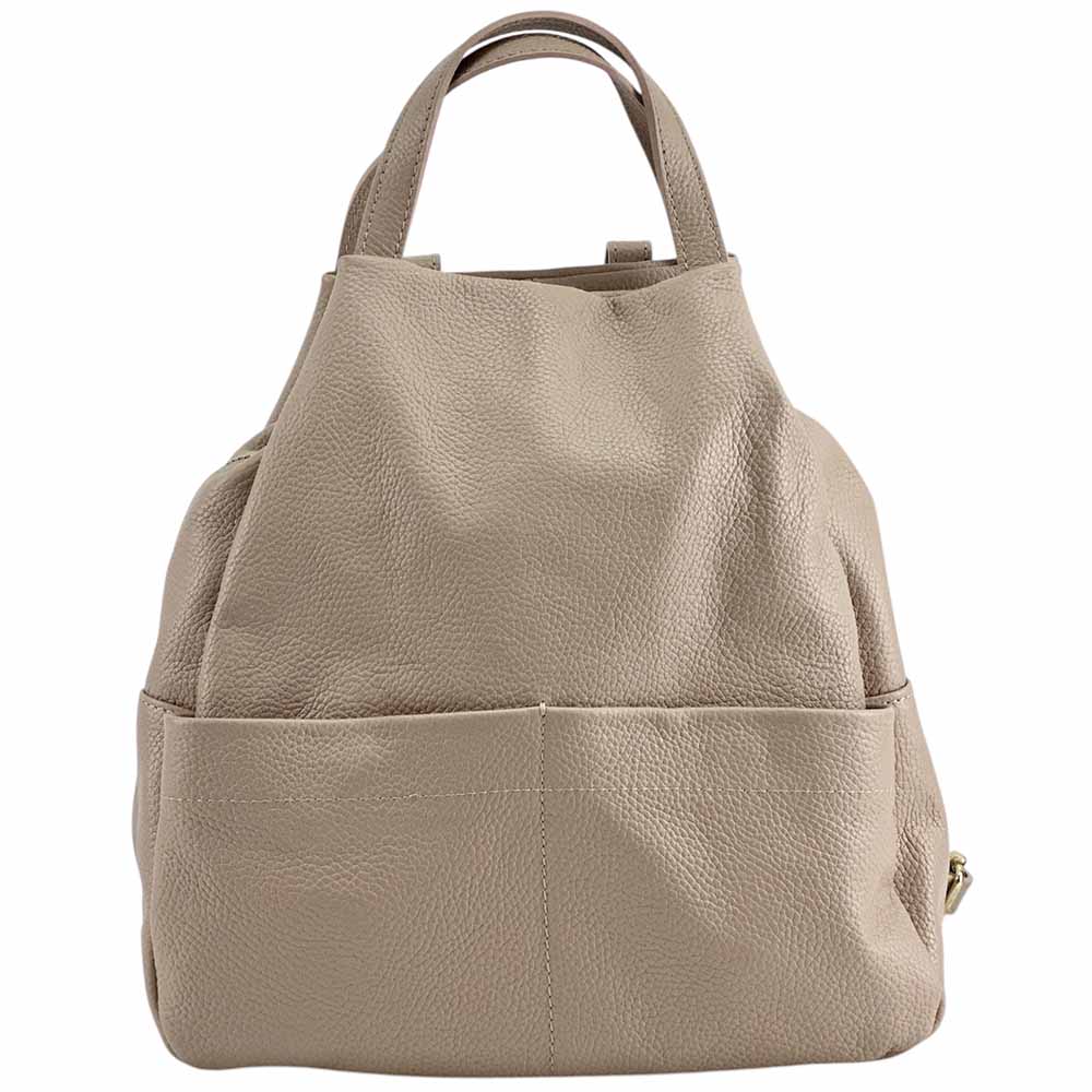 Elva Italian Pebbled Leather Backpack – Women’s Elegant Everyday Bag (Handmade in Florence)