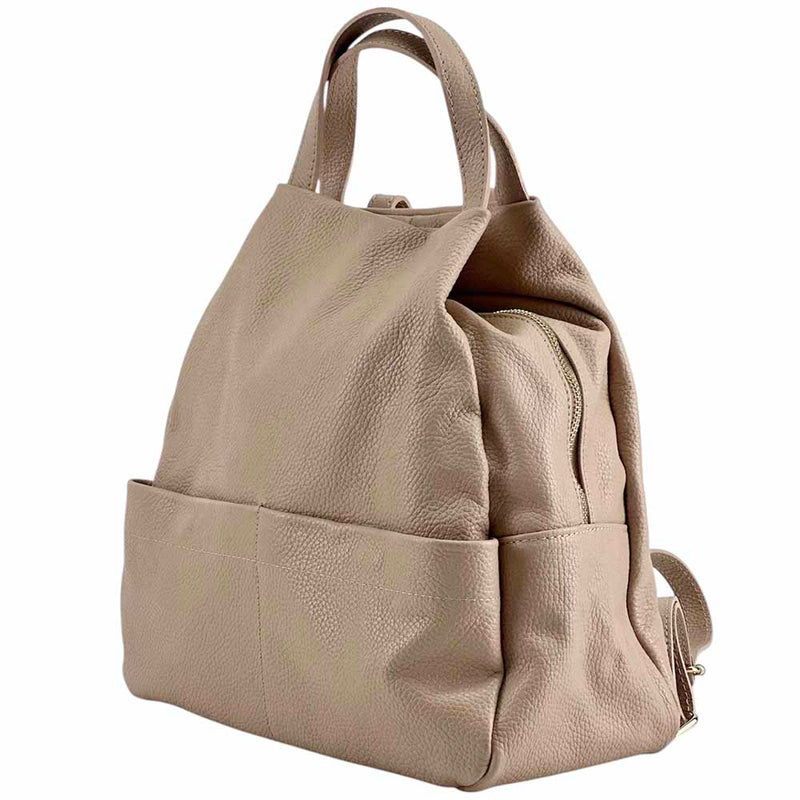 Elva Italian Pebbled Leather Backpack – Women’s Elegant Everyday Bag (Handmade in Florence)
