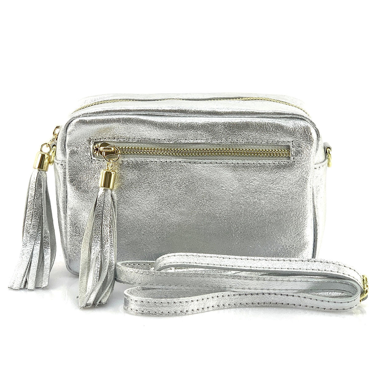 Solea Italian Leather Tassel Clutch & Crossbody Bag