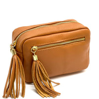 Solea Italian Leather Tassel Clutch & Crossbody Bag