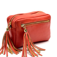 Solea Italian Leather Tassel Clutch & Crossbody Bag
