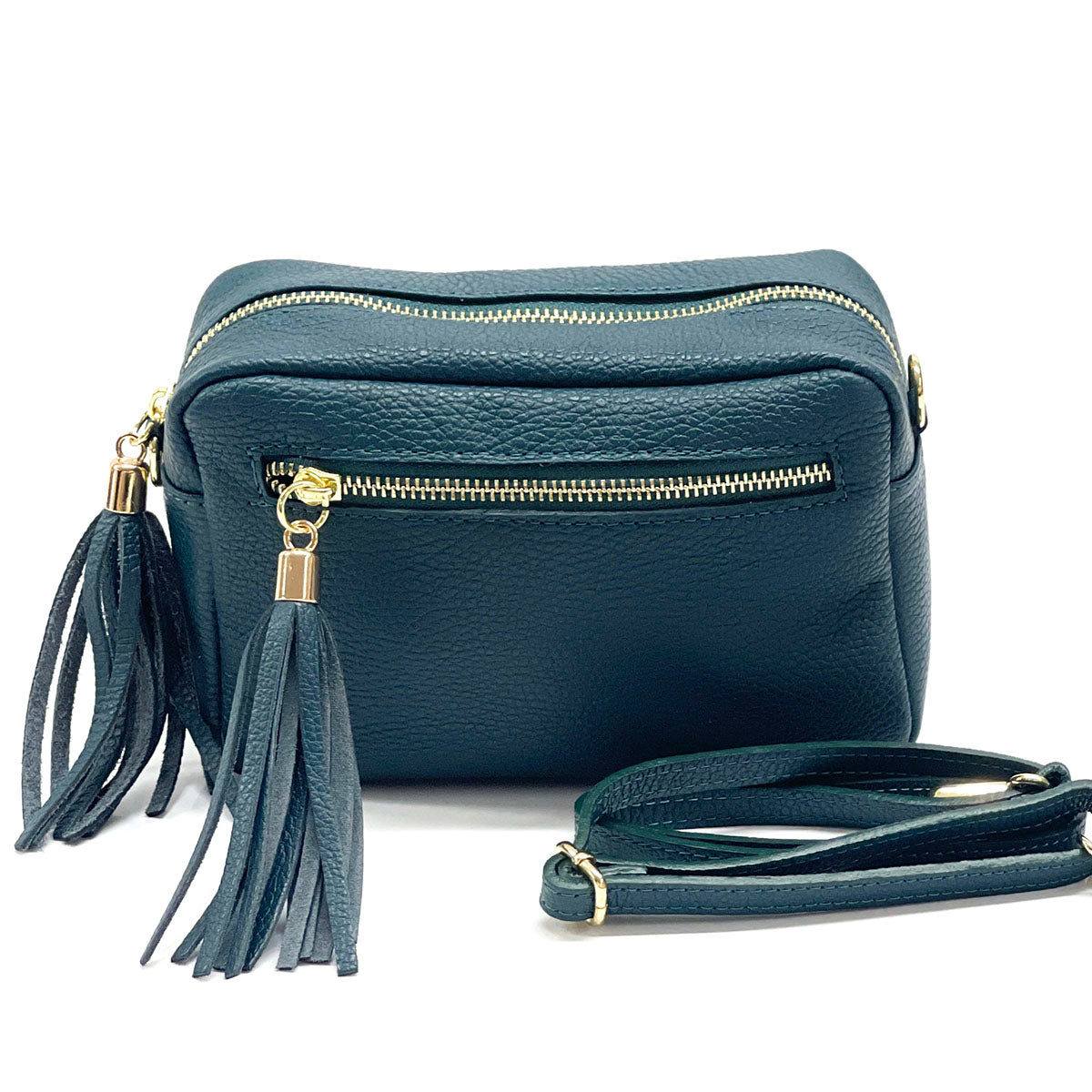 Solea Italian Leather Tassel Clutch & Crossbody Bag
