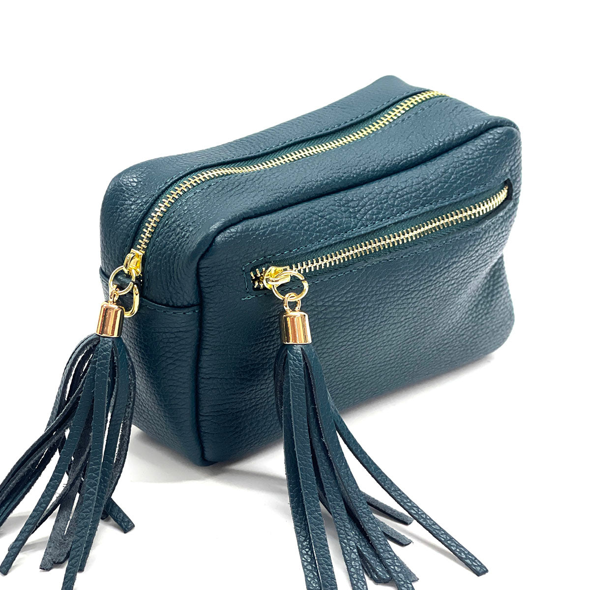 Solea Italian Leather Tassel Clutch & Crossbody Bag