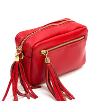Solea Italian Leather Tassel Clutch & Crossbody Bag