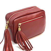 Solea Italian Leather Tassel Clutch & Crossbody Bag