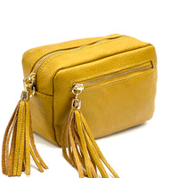 Solea Italian Leather Tassel Clutch & Crossbody Bag