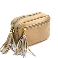 Solea Italian Leather Tassel Clutch & Crossbody Bag