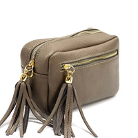 Solea Italian Leather Tassel Clutch & Crossbody Bag