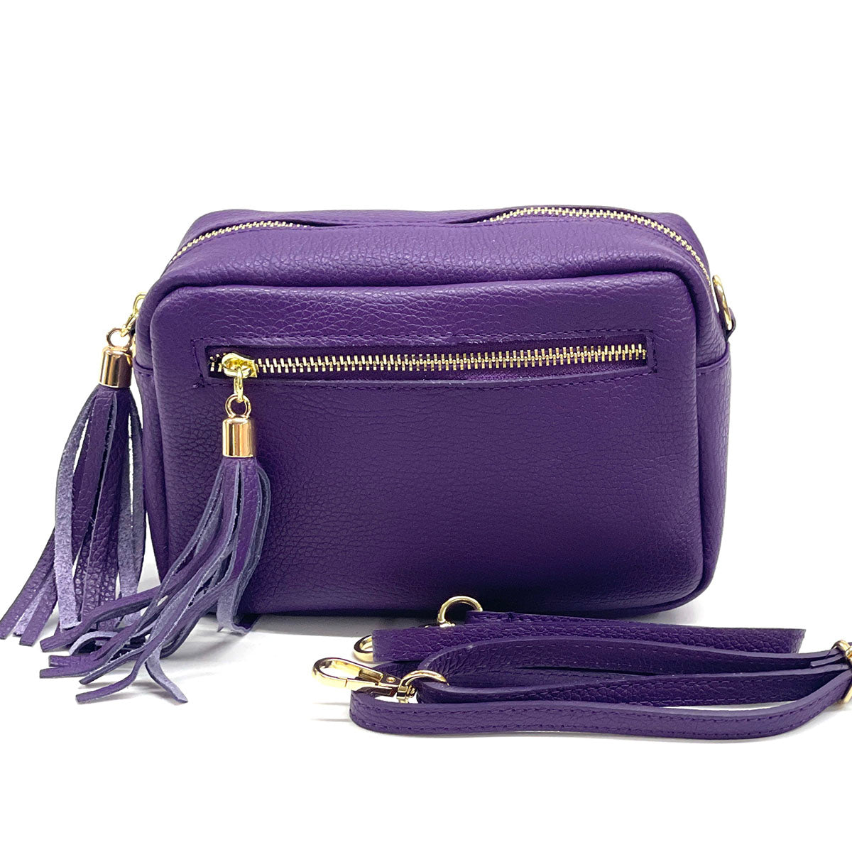Solea Italian Leather Tassel Clutch & Crossbody Bag